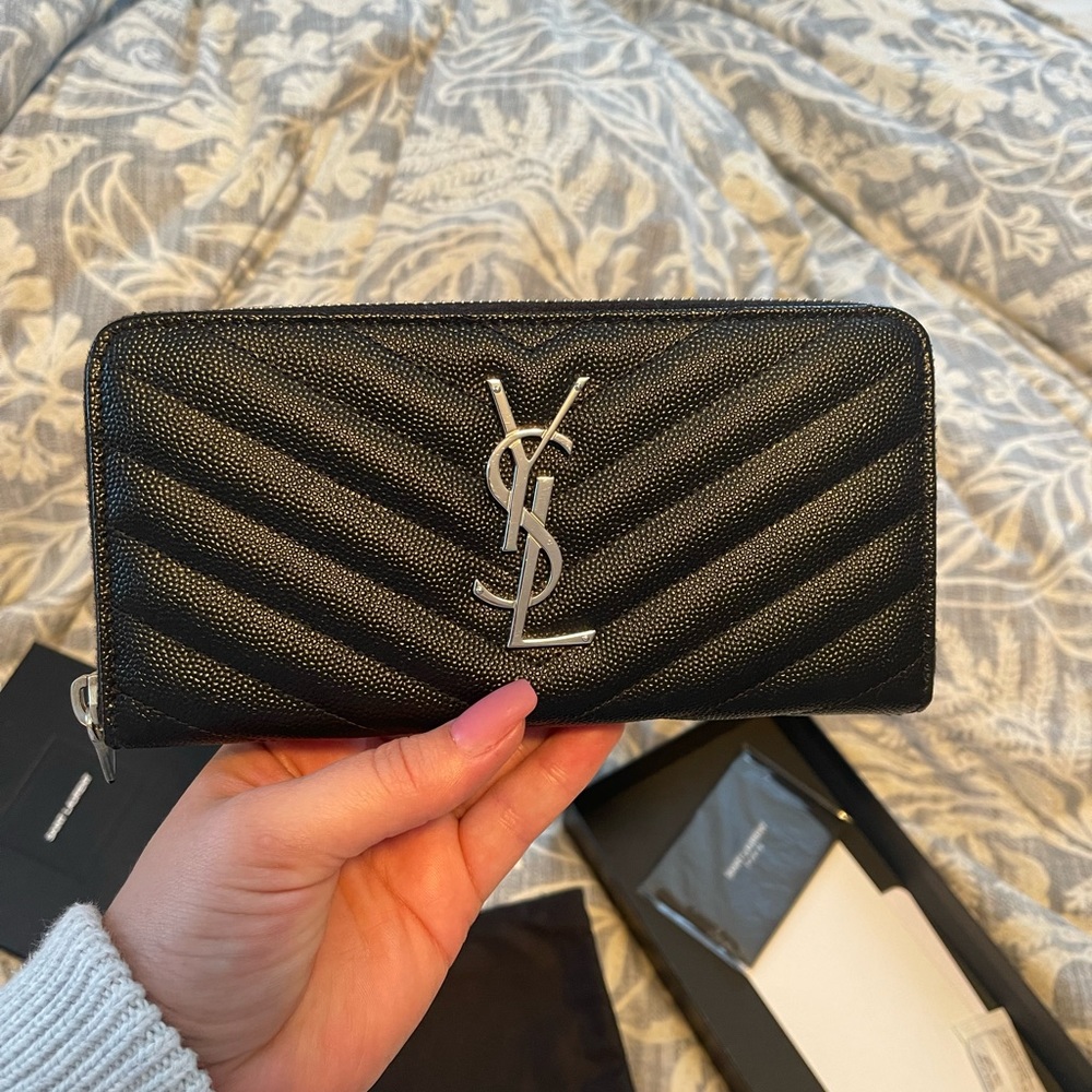 YSL Black Leather Wallet